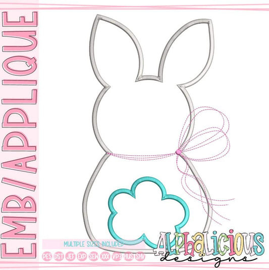 Simple Bunny with Neck Bow - Satin