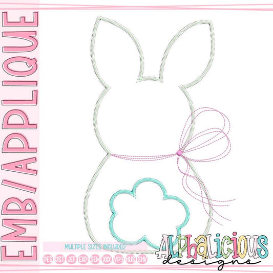 Simple Bunny with Neck Bow - Zig zag