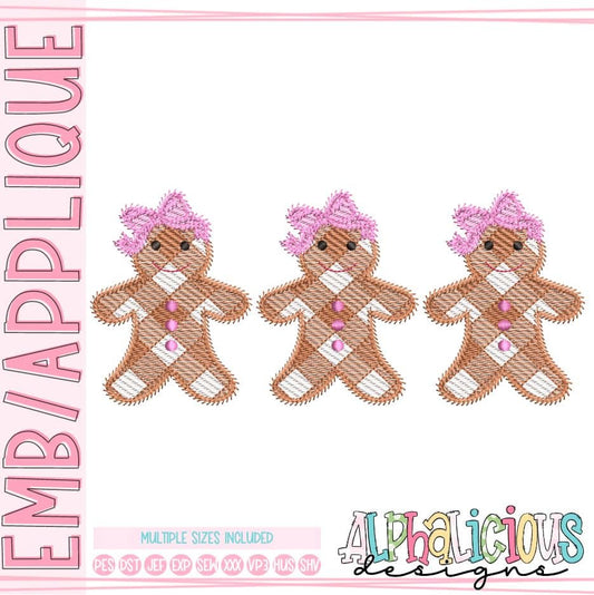 Gingerbread Girl - Gingham - Three In A Row Sketch
