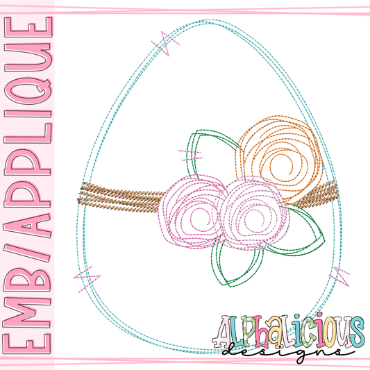 Egg with tied Flowers- Triple Bean