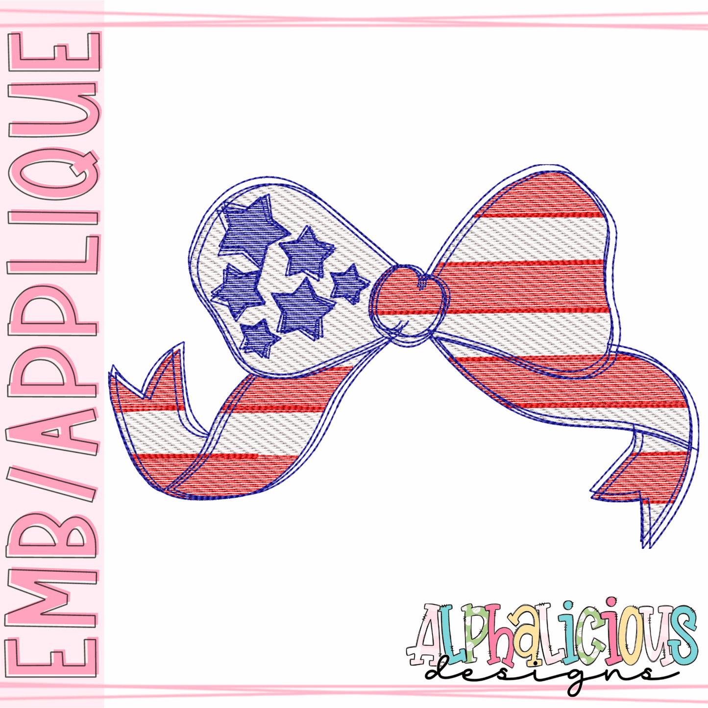 American Flag Bow- Sketch