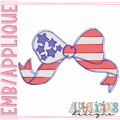 American Flag Bow- Sketch