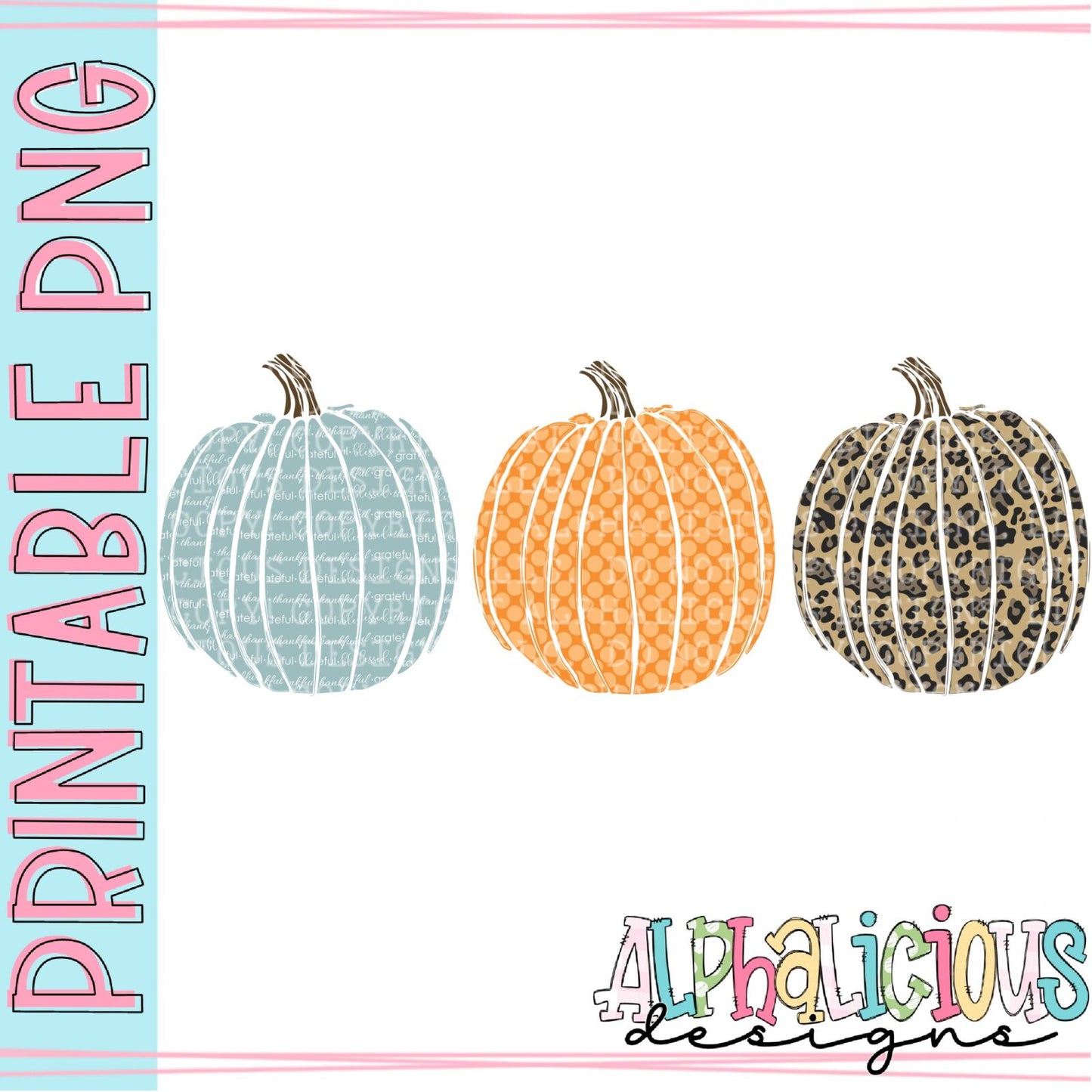 Fall Pumpkin Trio - Printable PNG