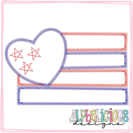 Flag with Heart- ZigZag