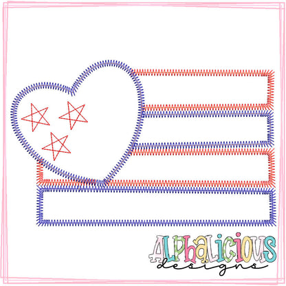 Flag with Heart- ZigZag