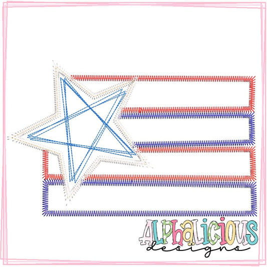 Flag with Scribble Star- ZigZag