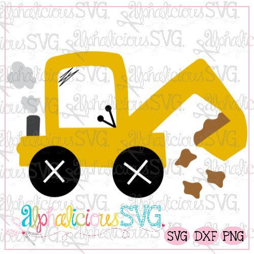 Funky Backhoe with Dirt - SVG