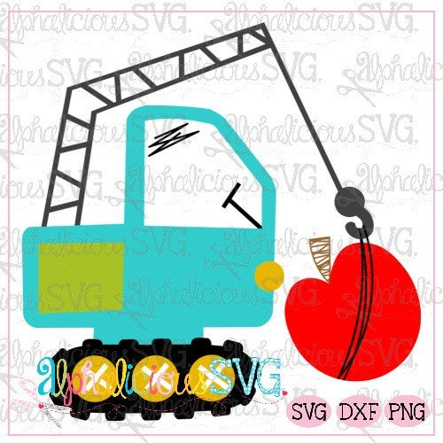 Funky Crane with Apple - SVG