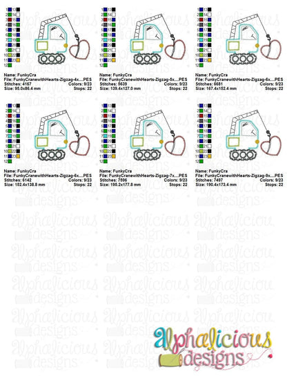 Funky Dump Truck with Hearts - Zig zag