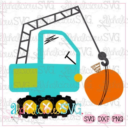 Funky Crane with Pumpkin - SVG