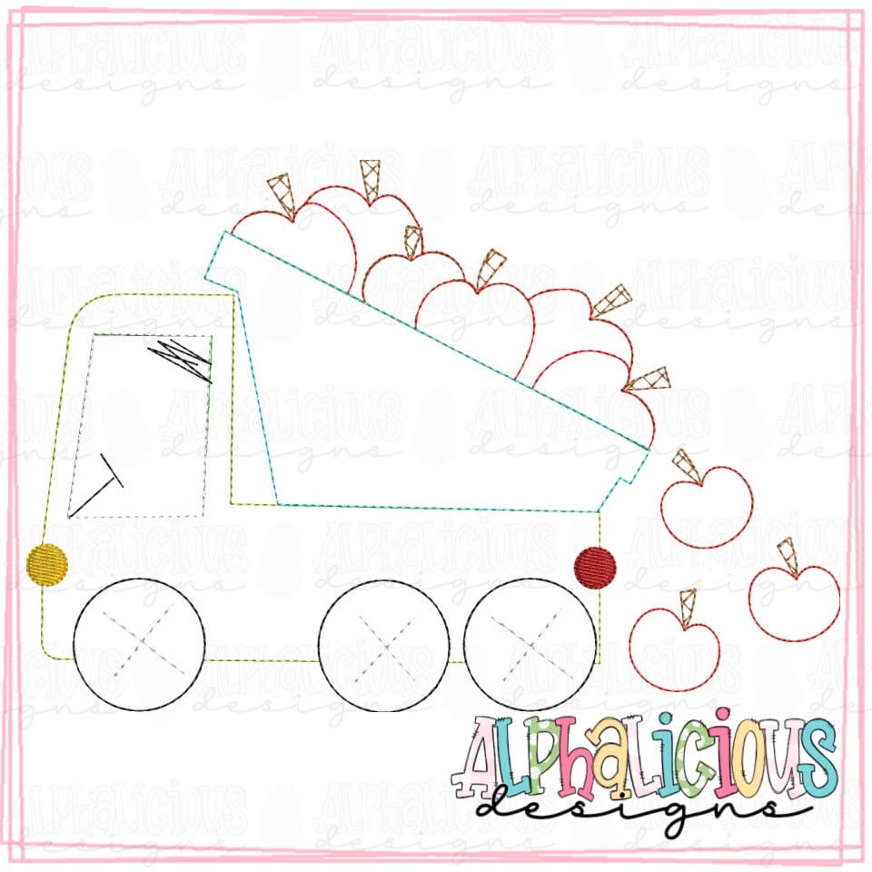 Funky Dump Truck with Apples - Triple Bean