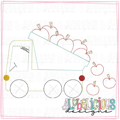 Funky Dump Truck with Apples - Triple Bean