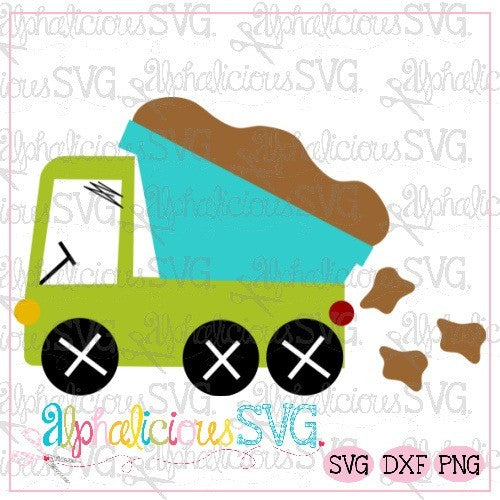 Funky Dump Truck with Dirt - SVG