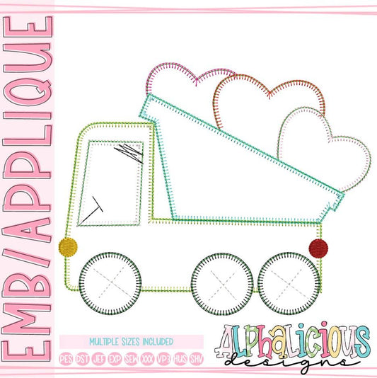 Funky Dump Truck with Hearts - Blanket