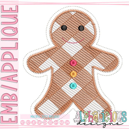 Gingham Gingerbread Man Ornament