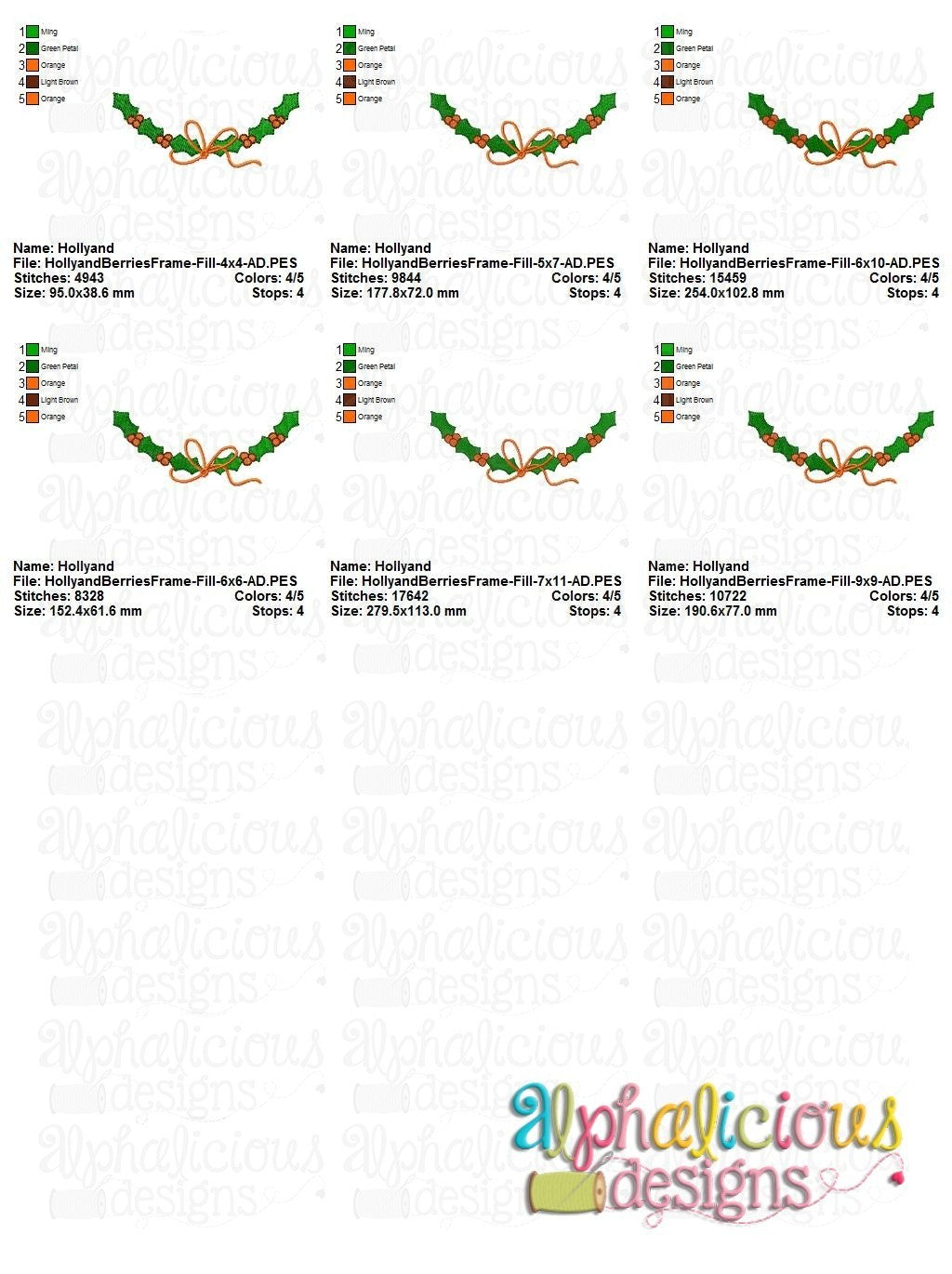 Holly and Berries Frame - Fill