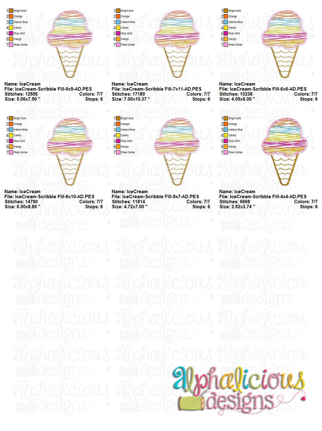 Ice Cream- Scribble Fill