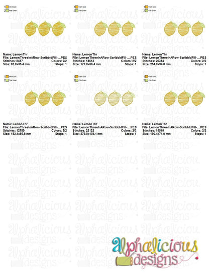 Lemon- Three In A Row- Scribble Fill