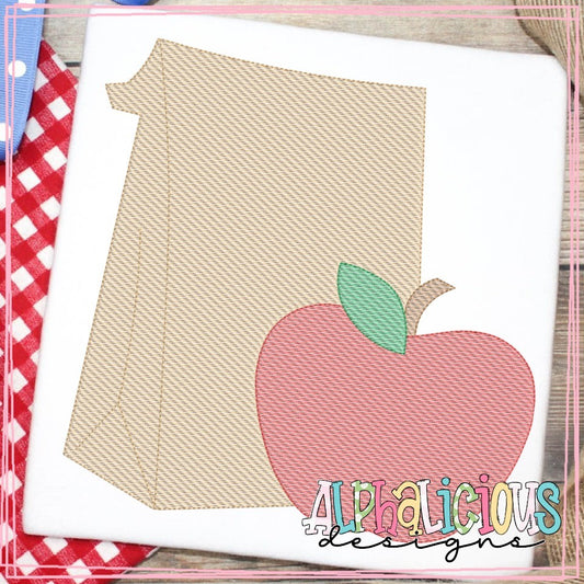 Lunch Bag with Apple - Sketch