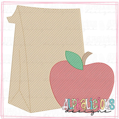 Lunch Bag with Apple - Sketch