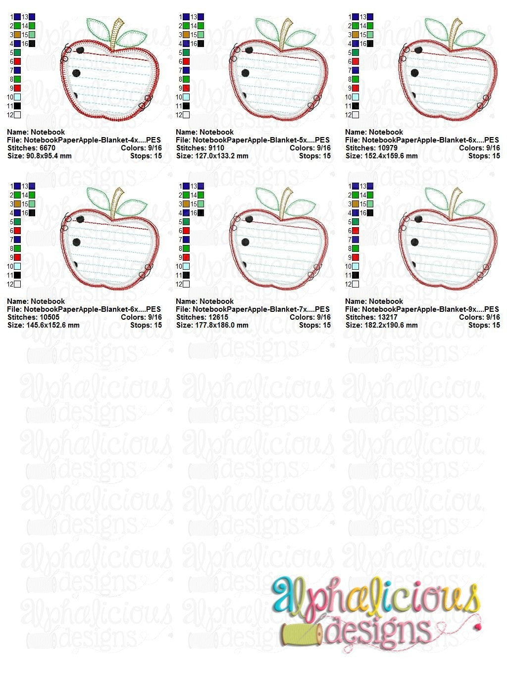 Notebook Paper Apple - Blanket