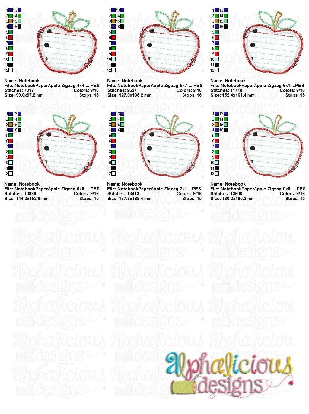 Notebook Paper Apple - ZigZag