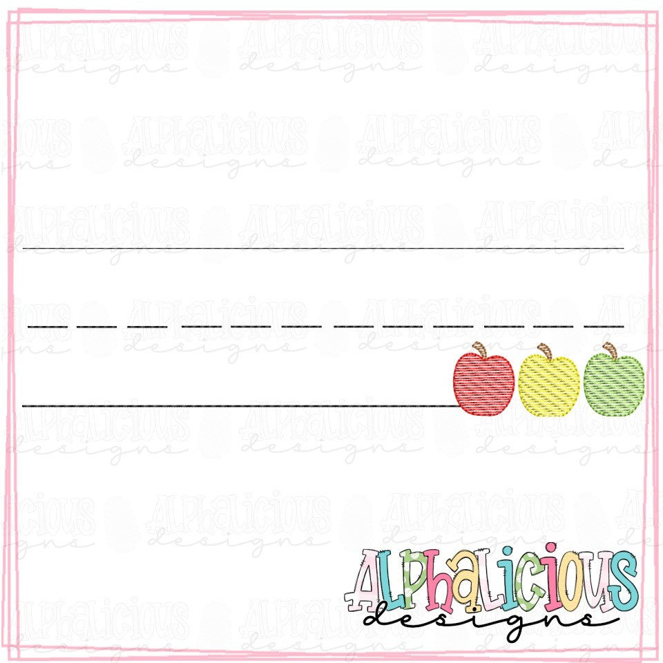 Paper Line with Apples - Sketch