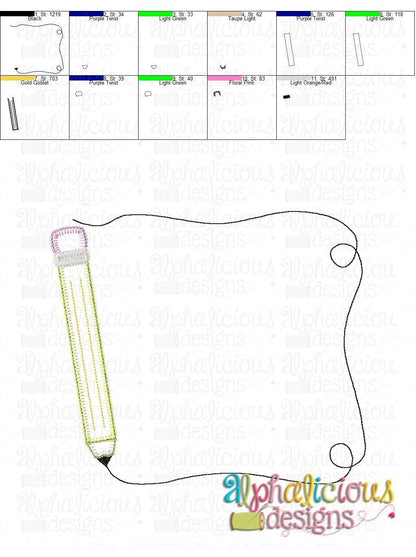 Pencil with Line Frame - Blanket