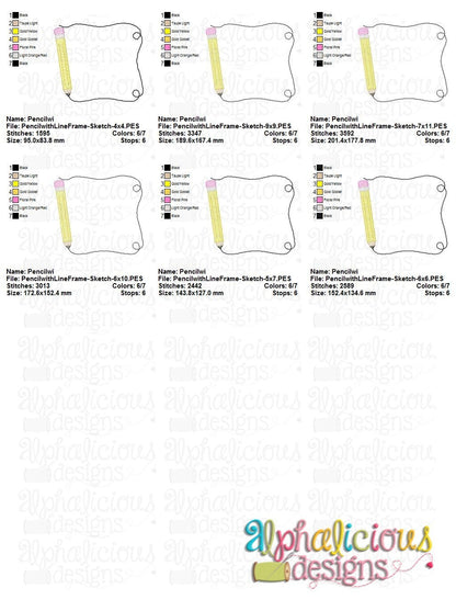 Pencil with Line Frame - Sketch