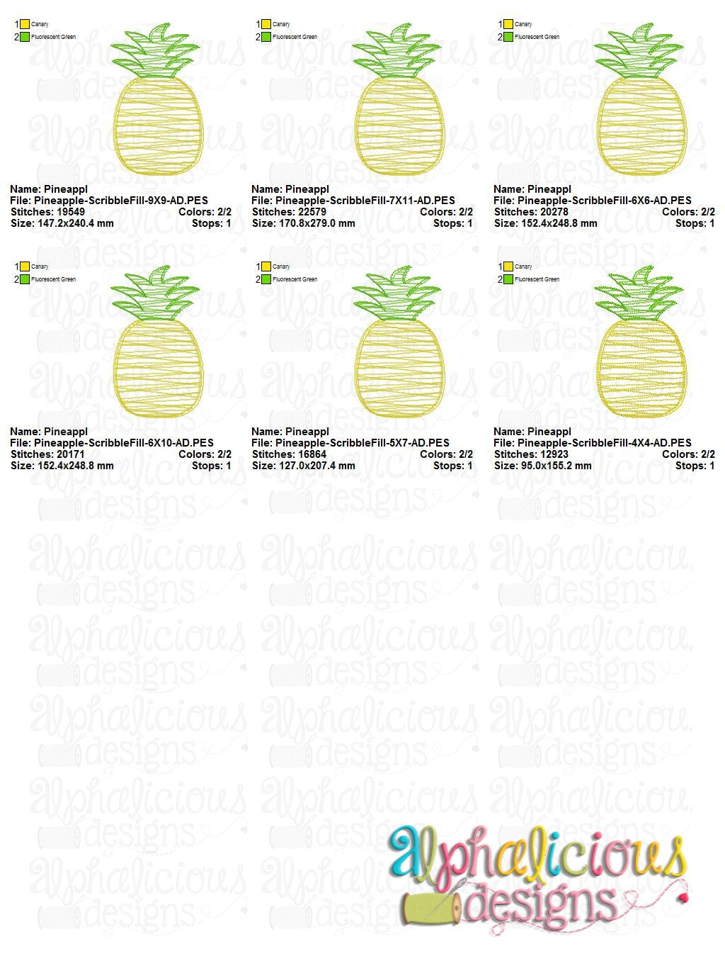 Pineapple- Scribble Fill