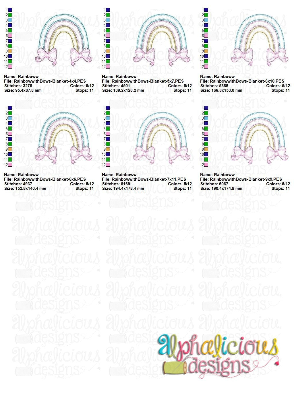 Rainbow with Bows- Blanket