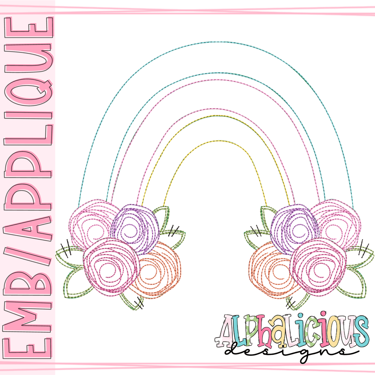 Rainbow with Flowers- Triple Bean