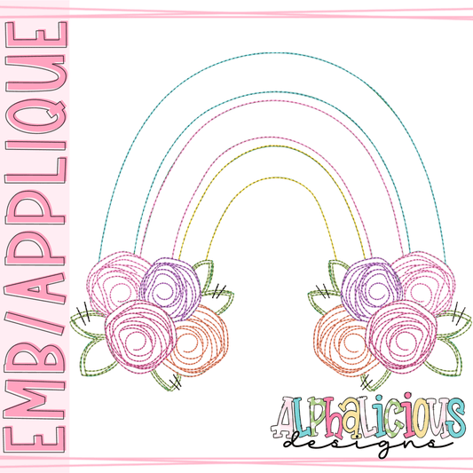 Rainbow with Flowers- Triple Bean