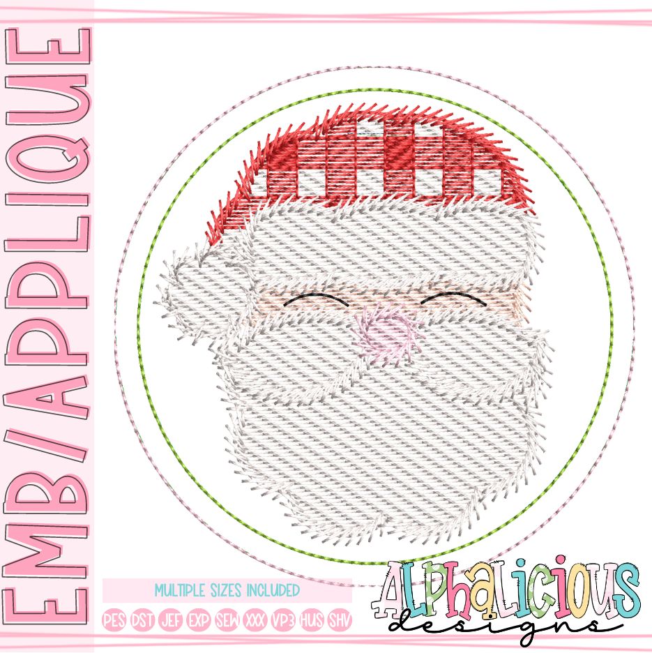 Santa with Gingham Hat Ornament