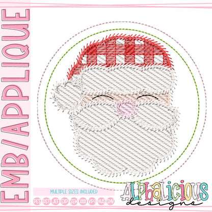 Santa with Gingham Hat Ornament