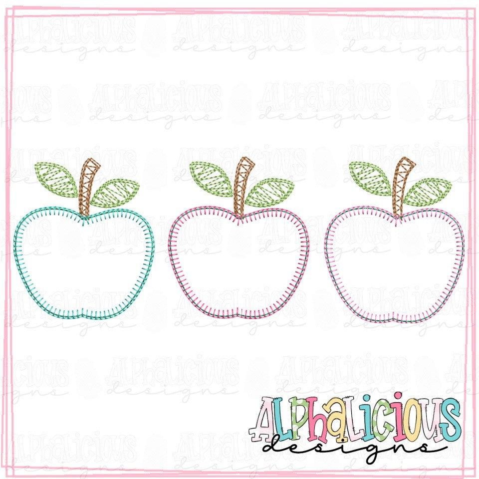 Sassy School Apple Bunch Three In A Row - Blanket