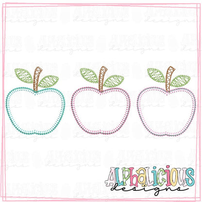 Sassy School Apple Bunch Three In A Row - Blanket