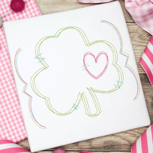 Shamrock with Heart- Scribble