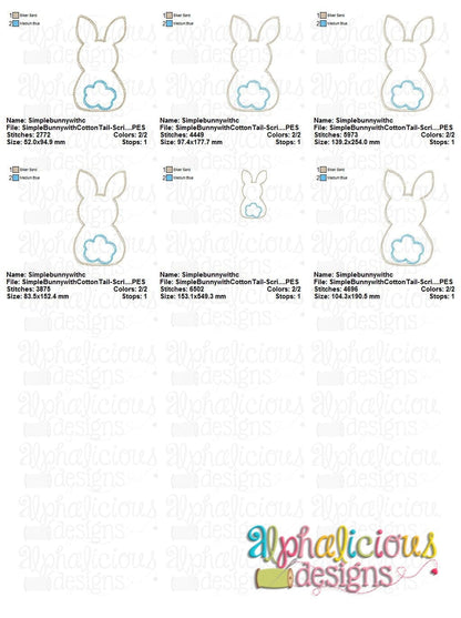 Simple Bunny with Cotton Tail - Scribble