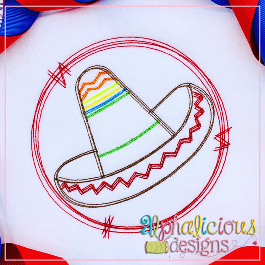 Sombrero in Circle Frame- Scribble