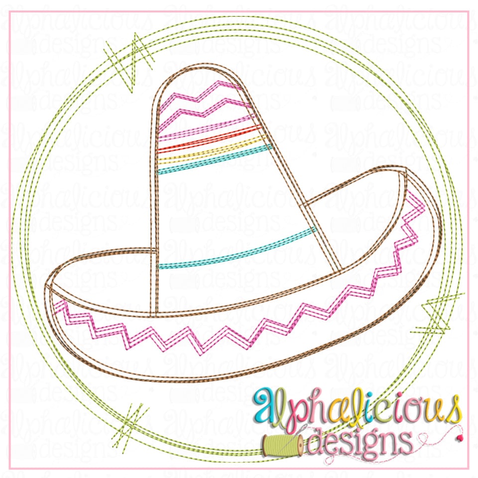 Sombrero in Circle Frame- Triple Bean