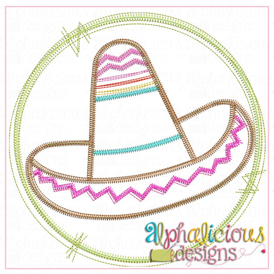 Sombrero in Circle Frame- Zigzag