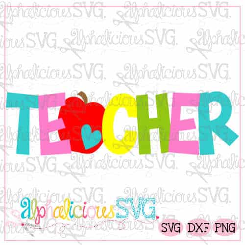 Teacher with Apple - SVG