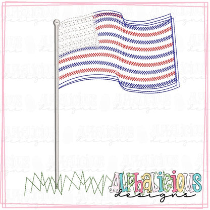 Waving Flag with Cross Stitch