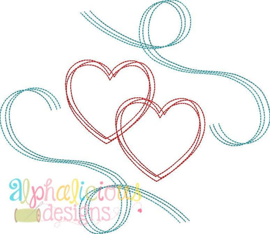 Swirly Heart Vintage Scribble