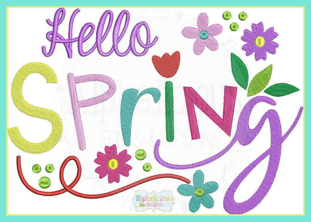 Hello Spring Word Art