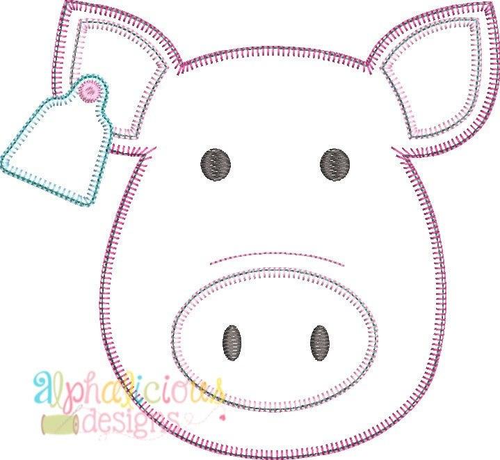 Farm Pig Applique Design - Blanket