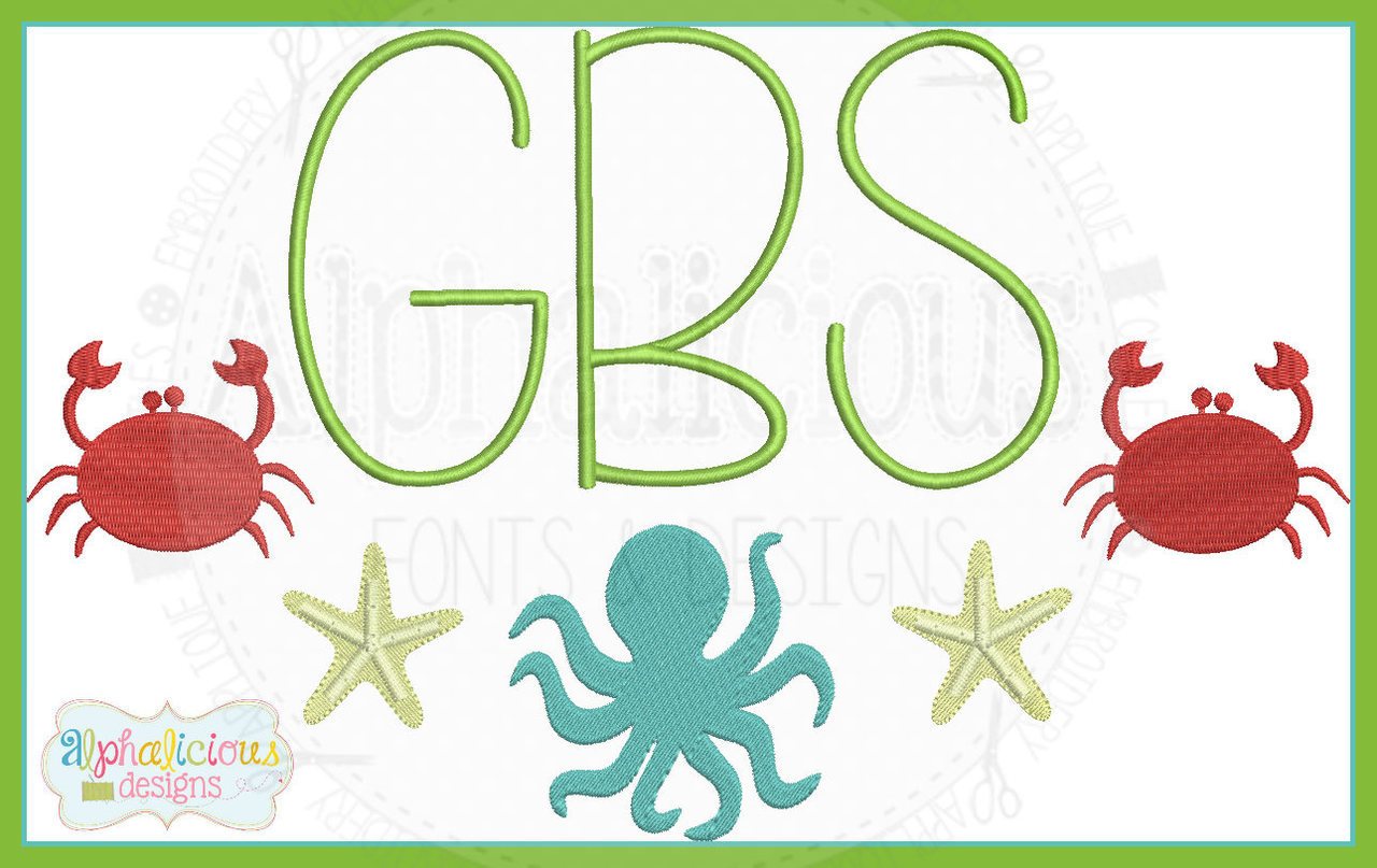 Whimsy Ocean Life Monogram Frame – Alphalicious Designs