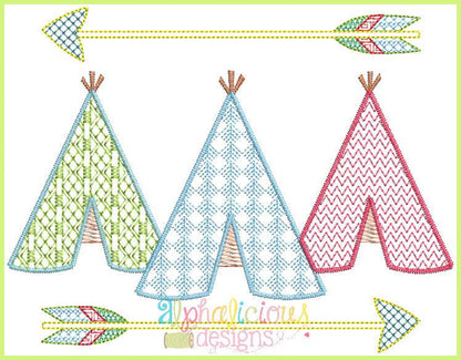 Motif Teepee with Arrows Design