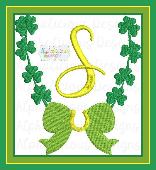 Saint Patty's Clover and Horse Shoe Monogram Frame